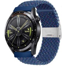 Sneezy Huawei Watch Gt5 46MM Ile Uyumlu 22MM Metal Klips Solo Fiberlink Örgü Kordon
