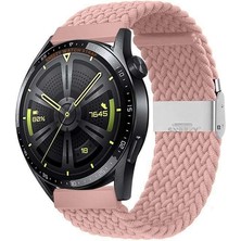 Sneezy Huawei Watch Gt5 46MM Ile Uyumlu 22MM Metal Klips Solo Fiberlink Örgü Kordon