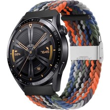 Sneezy Huawei Watch Gt5 46MM Ile Uyumlu 22MM Metal Klips Solo Fiberlink Örgü Kordon