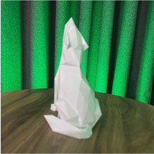 Dlc 3d Design Kurt Biblo Uluyan Kurt Dekoru Ev Ofis Dekoru 13 cm  Siyah Beyaz Renk