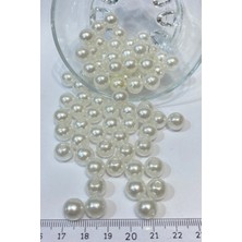 Beyaz Plastik inci Boncuk 14 mm 50 gr