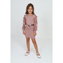 My Kids Wear Belden Bağlamalı Tül Detaylı Çocuk Elbise Mykids Collection