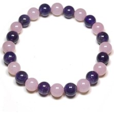 Nelleovana Ametist&pembe Kuvars Bileklik