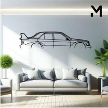 Mercedes 190E Duvar Silüeti Süsü Tablo 2d 50CM 2d 50CM