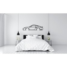 Porsche 911 996 Turbo Duvar Silüeti Süsü Tablo 2d 50CM