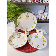 Tebak Collection 6 Parça Tweety Desen Porselen Çocuk Yemek Takımı Mama Seti