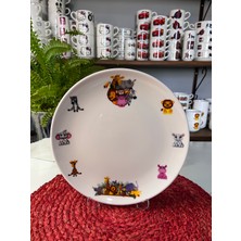 Tebak Collection 6 Parça Safari Desen Porselen Çocuk Yemek Takımı Mama Seti