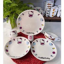 Tebak Collection 6 Parça Hello Kitty Desen Porselen Çocuk Yemek Takımı Mama Seti