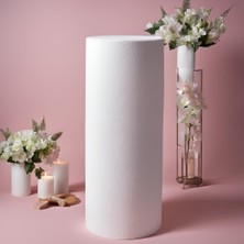 Denizyalıtım Silindir Sütun Strafor Düğün Nişan Organizasyon Doğum Günü Için Içi Dolu Silindir Tek Parça 80X30 CM