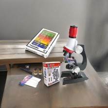 Kenly Çocuklar İçin Eğitici Mikroskop Seti 1200X Zoom LED Işıklı – 12 Hazır Numuneli Bilim Deney STEM Oyuncağı