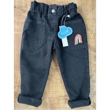 Linoş Kids Kız Çocuk Gökkuşağı Nakış Detaylı Mom Jean Kot Pantolon