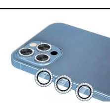 Miscase Iphone 11 Pro Max  Taşlı Kamera Lens Koruyucu Çerçeveli Koruyucu