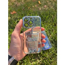 Miscase Iphone 14 Pro Bardak Desenli Simli Sulu Silikon Telefon Kılıfı