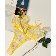 BG Vogue Işlemeli Kapsız Balenli Sütyen Bralet Takımı
