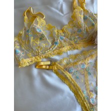 BG Vogue Işlemeli Kapsız Balenli Sütyen Bralet Takımı
