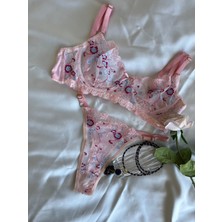 BG Vogue Işlemeli Kapsız Balenli Sütyen Bralet Takımı