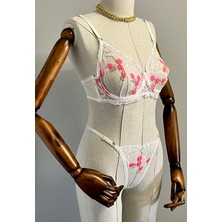 BG Vogue Işlemeli Kapsız Balenli Sütyen Bralet Takımı