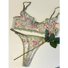 BG Vogue Işlemeli Kapsız Balenli Sütyen Bralet Takımı