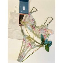 BG Vogue Işlemeli Kapsız Balenli Sütyen Bralet Takımı