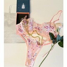 BG Vogue Işlemeli Kapsız Balenli Sütyen Bralet Takımı