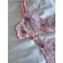 BG Vogue Işlemeli Kapsız Balenli Sütyen Bralet Takımı