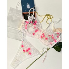 BG Vogue Işlemeli Kapsız Balenli Sütyen Bralet Takımı