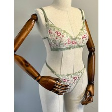 BG Vogue Işlemeli Kapsız Balenli Sütyen Bralet Takımı