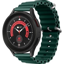 Sneezy Huawei Watch Gt5 46MM Uyumlu Ocean Tasarım Metal Tokalı Soft Silikon Kordon