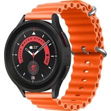 Sneezy Huawei Watch Gt5 46MM Uyumlu Ocean Tasarım Metal Tokalı Soft Silikon Kordon
