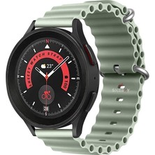 Sneezy Huawei Watch Gt5 46MM Uyumlu Ocean Tasarım Metal Tokalı Soft Silikon Kordon