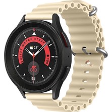 Sneezy Huawei Watch Gt5 46MM Uyumlu Ocean Tasarım Metal Tokalı Soft Silikon Kordon