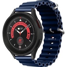 Sneezy Huawei Watch Gt5 46MM Uyumlu Ocean Tasarım Metal Tokalı Soft Silikon Kordon