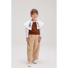 La Luna Kidz Unisex Gabardin Pileli Pantolon (Ürün Sadece Pantolondur, Görsel Kombin Önerisidir)