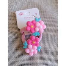 Efna Store Silikon Çiçek Figürlü Çiftli Çocuk Lastik Toka