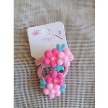 Efna Store Silikon Çiçek Figürlü Çiftli Çocuk Lastik Toka