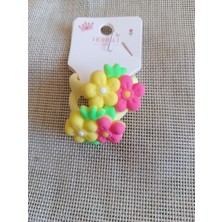 Efna Store Silikon Çiçek Figürlü Çiftli Çocuk Lastik Toka