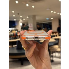 Paladyum Case iPhone 16 Pro Max Uyumlu Darbelere Karşı Korumalı Magsafe Özellikli Turuncu Detaylı Sararmaz Şeffaf Kılıf
