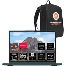 Lenovo Yoga 6 Amd Ryzen 7 7730U 16GB 512GB SSD 13.3" Fhd+ W11H Multi-Touch Taşınabilir Bilgisayar & Per4 Çanta 83B2008RTXP305