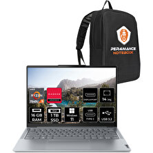 Lenovo Yoga Slim 6 Amd Ryzen 5 7540U 16GB 1tb SSD 14" Fhd+ W11P Taşınabilir Bilgisayar & Per4 Çanta 82X3004GTXP313