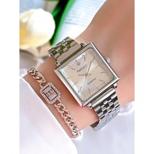 Ferrucci Diamond Pırlanta Taşlı ve Sertifikalı Özel Kutulu Kadın Kol Saati+Bileklik BFC.01118-01