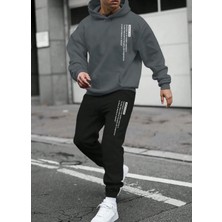 Amor Man Büyük Beden Özel Tasarım Kapüşonlu Innovatıon Baskılı Kışlık Modern Battal Erkek Eşofman Takımı