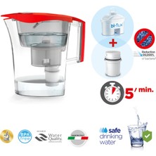 LAICA Germ Stop ( Mikrop Bakteri Stop ) ( Beyaz ) Akıllı Filtreli Su Arıtmalı Çift Filtreli Filtre Sürahi 3.00LT. - UFSAA02