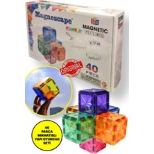 Magnescape Magnetic Tiles Mıknatıslı 3D Yapı Oyuncağı Seti- 40 Parça