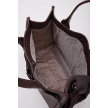 Tandi Bags Sadel Suni Deri Acı Kahve Omuz Çantası