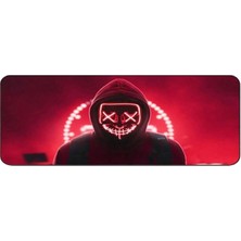 Alkese 70X30 cm HACKER Desenli Dikişli Kaydırmaz Tabanlı Speed Ver. Mouse Pad Oyuncu Gaming