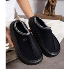 Behtah Kundura Kadın Kalın Tabanlı Içi Kürklü Sıcak Astarlı Kışlık Saraçlı Iç Dış Mekan Ev Terliği Sokak Modası