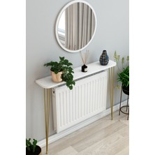 Beyaz Oval Raf -Dresuar Gold Ayak