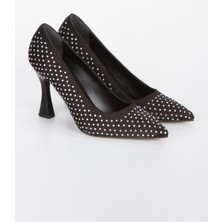 Kadın Stiletto Saten Malzemeli Taşlı (7 cm Topuklu) Ayakkabı