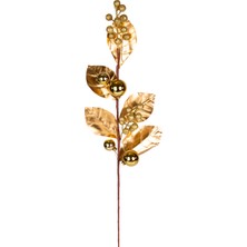Herdekora Yılbaşı Çiçeği Pike Berry Gold Simli Gold Yapraklı Yılbaşı Toplu Gold