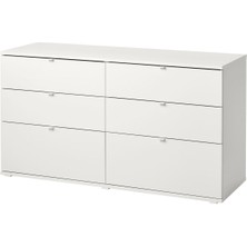 IKEA 6 Çekmeceli Şifonyer Beyaz Genişlik 140 cm Derinlik 47 cm Yükseklik 75 cm
